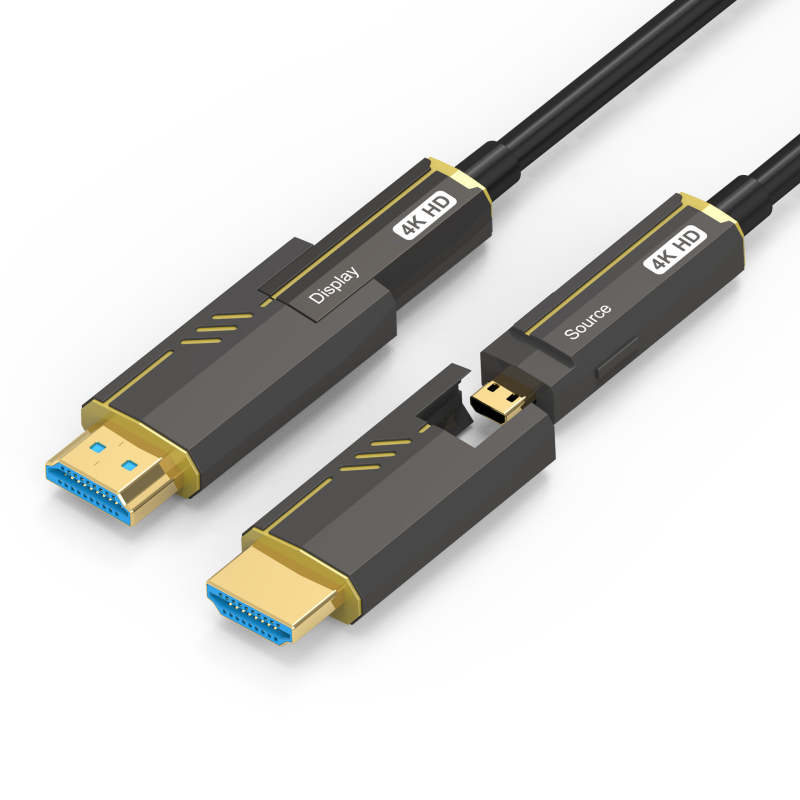 Καλώδιο HDMI οπτικών ινών, HDMI προς HDMI, μοντέλο TJ-A144-1, μήκος 1–100 m, επίχρυσο