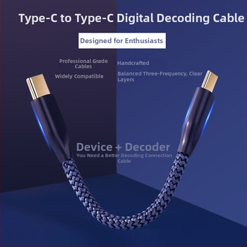 Decodovací audio kábel Type-C na Lightning / Type-C - nylonové jadro, meď bez oxidu, pozlátené konektory, pre digitálne zariadenia