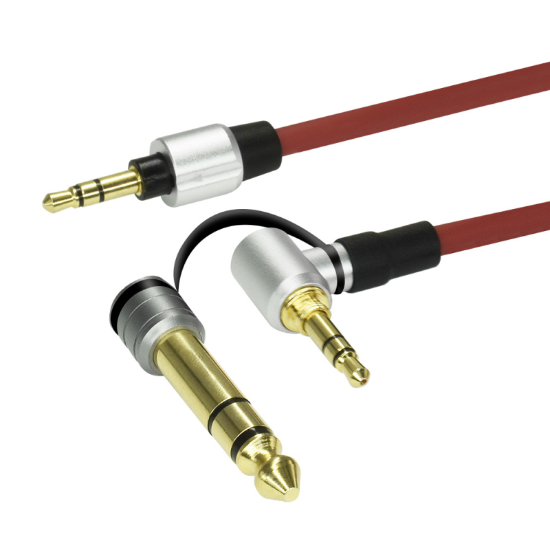Audio kabel linije 3,5 mm–6,5 mm, spiralni dizajn, zlatni obloženi, vodiči od bakra bez kisika, ROHS