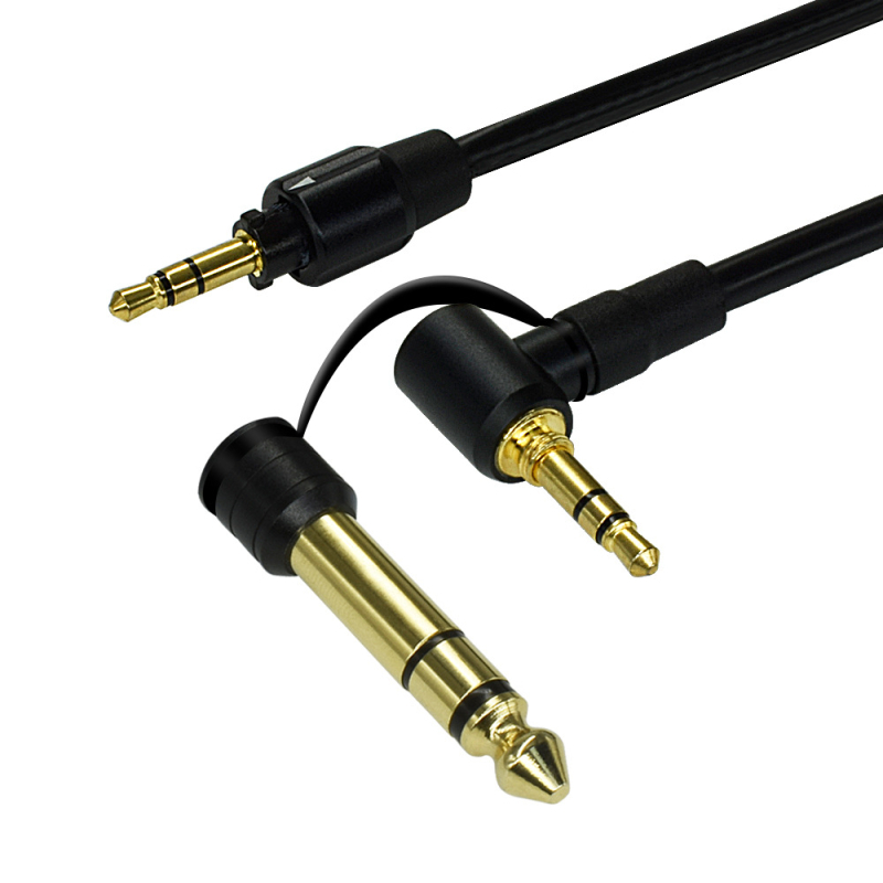 Audio kabel linije 3,5 mm–6,5 mm, spiralni dizajn, zlatni obloženi, vodiči od bakra bez kisika, ROHS