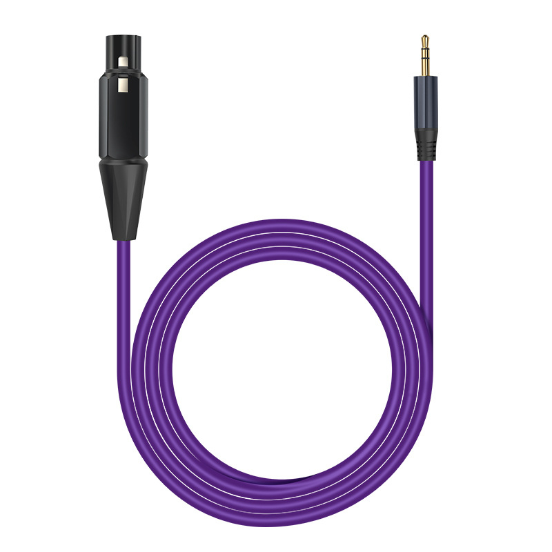 Cablu audio 3,5 mm la XLR femel, cu nucleu din cupru placat cu aur, izolație PVC, pentru microfon dinamic, model G31/G32