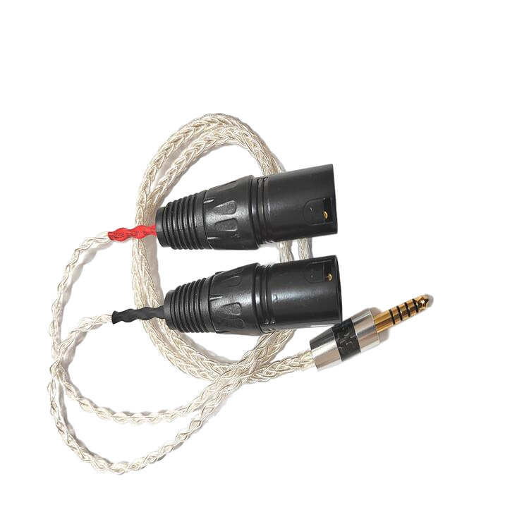 Gimalin M8 vyvážený audio kábel 4,4 mm, dvojité XLR konektory 2x3-pin, jadro strieborné povlakované meďou, bezkyslíkatý meďový vodič