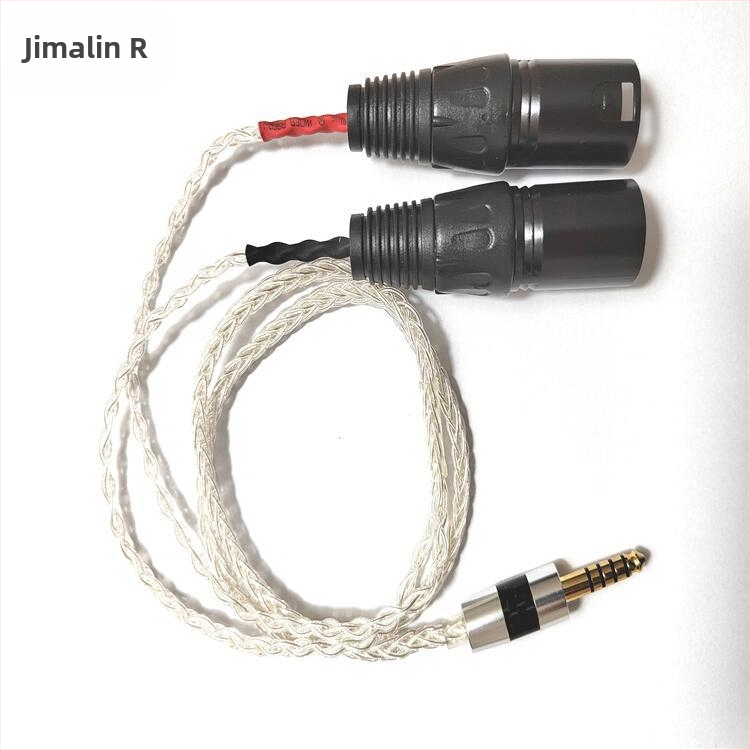 Gimalin M8 vyvážený audio kábel 4,4 mm, dvojité XLR konektory 2x3-pin, jadro strieborné povlakované meďou, bezkyslíkatý meďový vodič