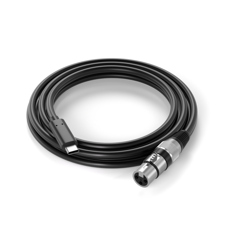 XLR към USB аудио кабел – 2 м, меден проводник, никелирани конектори, XLR-USB интерфейс, ROHS сертифициран