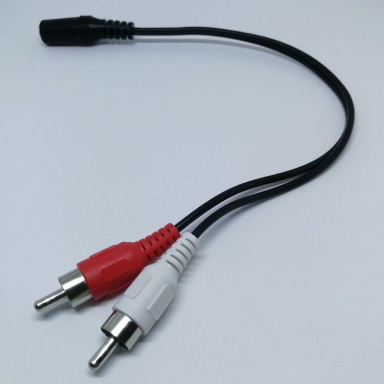 Audio kábel 3,5 mm samica na dva RCA konektory