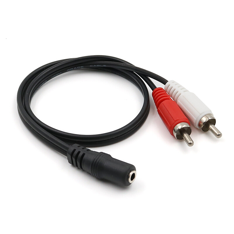 Audio kábel 3,5 mm samica na dva RCA konektory