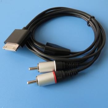 Cablu audio iPod 30-pin la 2RCA, model F-CABLE08H, nucleu din cupru neizolat, conductor din cupru, MP3 compatibil, ROHS certificat