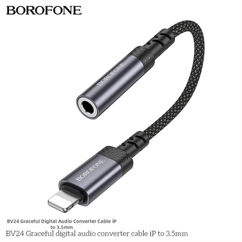 BOROFONE BV24 iP na 3,5 mm audio kábel, zlaté kontakty, meď s tinovaným jadrom, TPE izolácia, RoHS certifikát