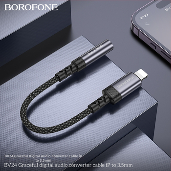 BOROFONE BV24 iP na 3,5 mm audio kábel, zlaté kontakty, meď s tinovaným jadrom, TPE izolácia, RoHS certifikát