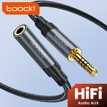 Toocki audio kabel 3,5 mm muški–ženski, 4-polni, za PC, pozlaćen, bakreno jezgro s cinkovom prevlakom