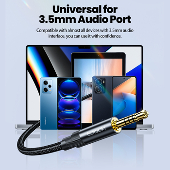 Toocki audio kabel 3,5 mm muški–ženski, 4-polni, za PC, pozlaćen, bakreno jezgro s cinkovom prevlakom
