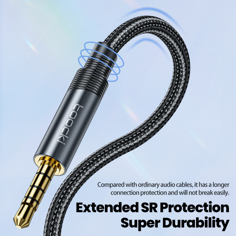 Toocki audio kabel 3,5 mm muški–ženski, 4-polni, za PC, pozlaćen, bakreno jezgro s cinkovom prevlakom