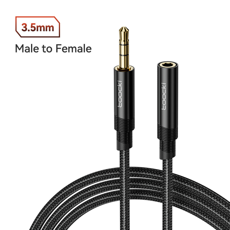 Toocki audio kabel 3,5 mm muški–ženski, 4-polni, za PC, pozlaćen, bakreno jezgro s cinkovom prevlakom