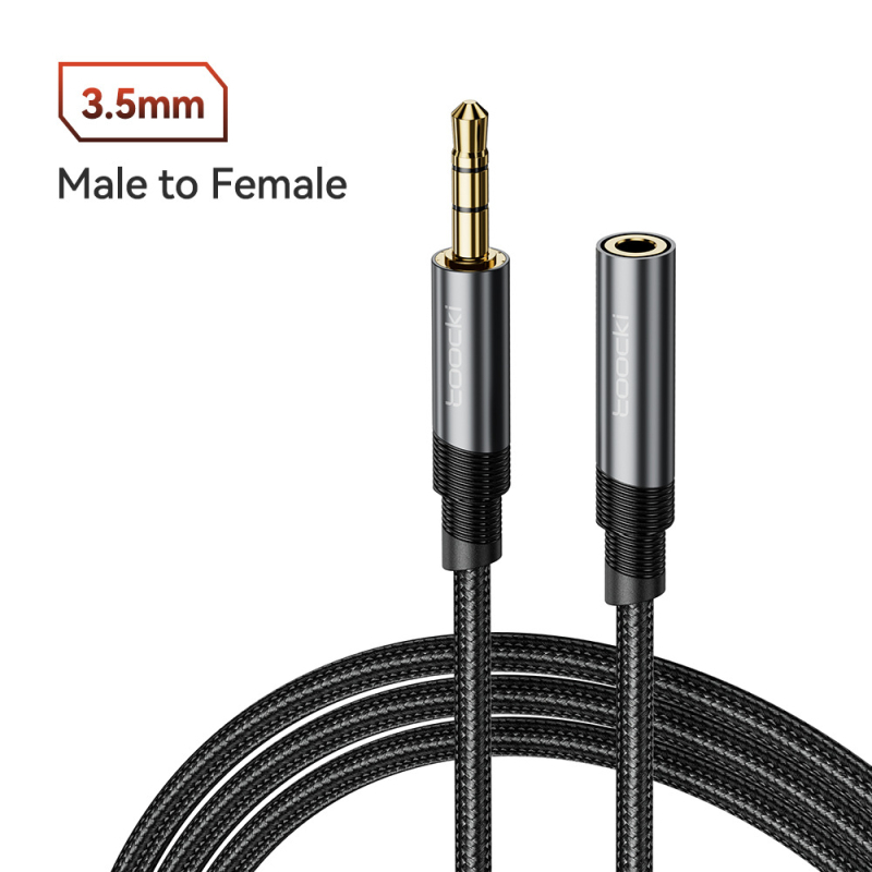 Toocki audio kabel 3,5 mm muški–ženski, 4-polni, za PC, pozlaćen, bakreno jezgro s cinkovom prevlakom