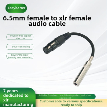 Audio kabel 6,35 mm samica–XLR samica, niklani konektori, bakrena jezgra
