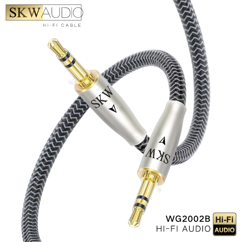 Cablu audio AUX pentru mașină, 3,5 mm M-M, cupru placat cu argint, nucleu de cupru monocrystal