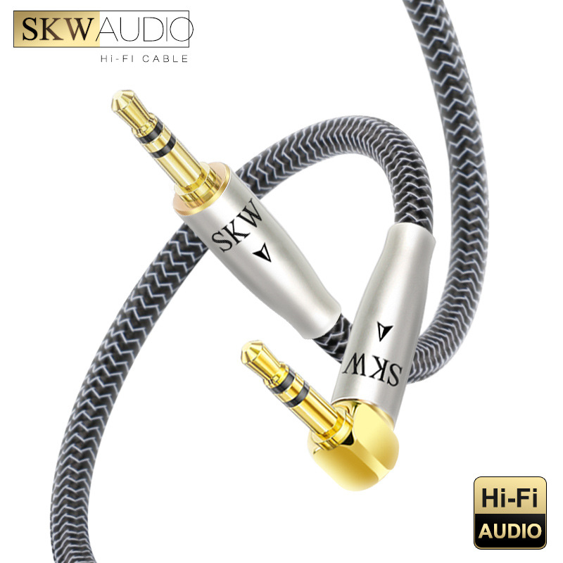 Cablu audio AUX pentru mașină, 3,5 mm M-M, cupru placat cu argint, nucleu de cupru monocrystal