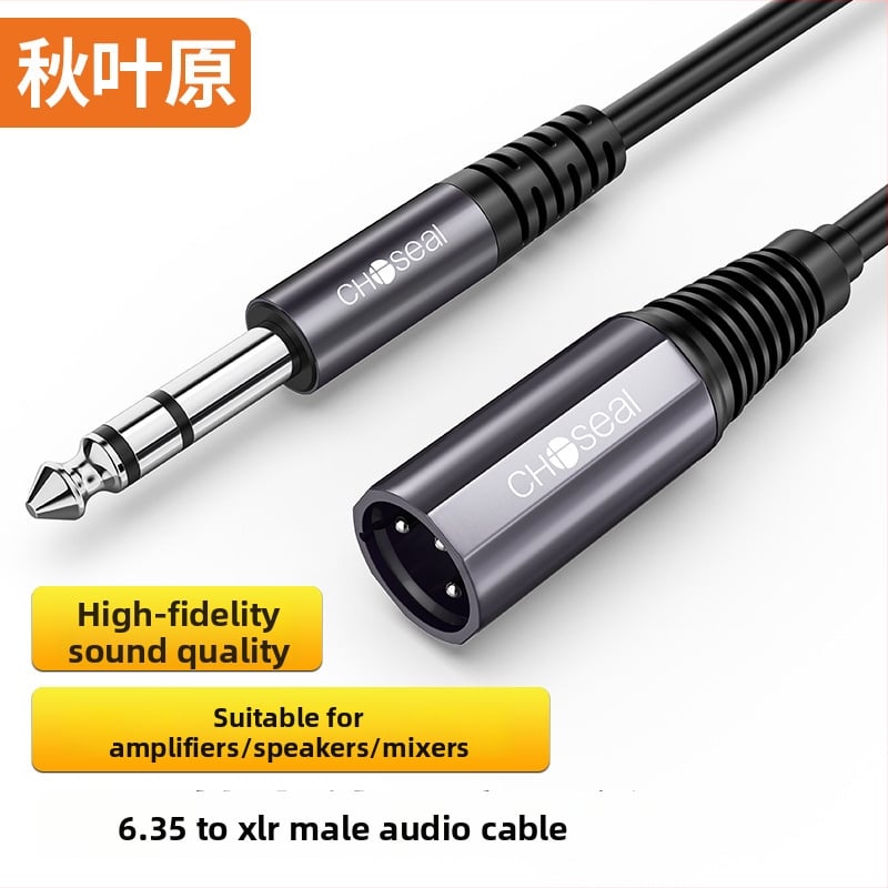 Akihabara vyvážený stereo audio kábel 6,5 mm na 6,35 mm s XLR konektormi samec a samica pre zvukovú kartu a mikrofón
