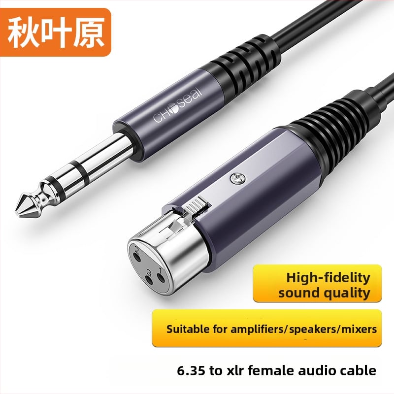 Akihabara vyvážený stereo audio kábel 6,5 mm na 6,35 mm s XLR konektormi samec a samica pre zvukovú kartu a mikrofón