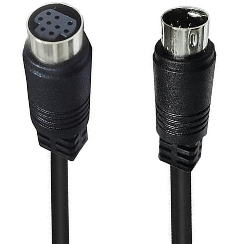 Adapter kabel s 90° zavojem, 9‑pin mini‑DIN muški/ženski, S‑Video zvuk/video, 9‑jezgreni bakreni vod, model YR-SV9-B1