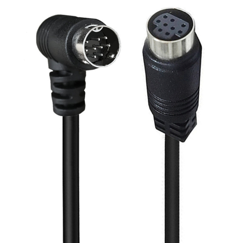 Adapter kabel s 90° zavojem, 9‑pin mini‑DIN muški/ženski, S‑Video zvuk/video, 9‑jezgreni bakreni vod, model YR-SV9-B1
