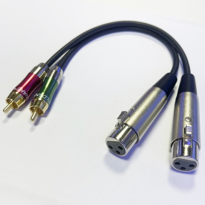 Cablu audio balansat 2RCA către 2XLR, conductori din cupru pur, conectori placati cu nichel