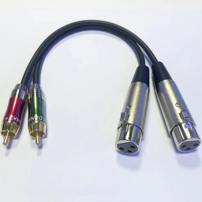 Cablu audio balansat 2RCA către 2XLR, conductori din cupru pur, conectori placati cu nichel