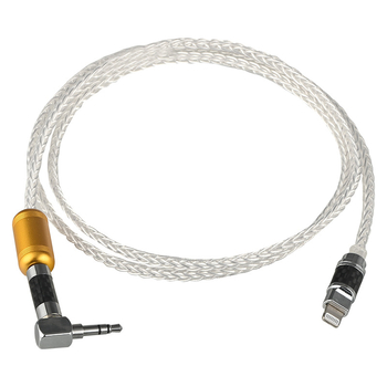 Cabl Lightning la 3.5 mm AUX pentru audio mobil și auto, cu fir de cupru placat cu argint, proces OEM