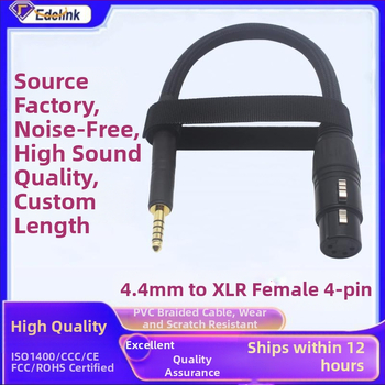 Audio kabelis 4,4 mm uz XLR sievieti, balansēts, tinēta vara vads kodols, tīrs vara vadītāji, ROHS sertificēts