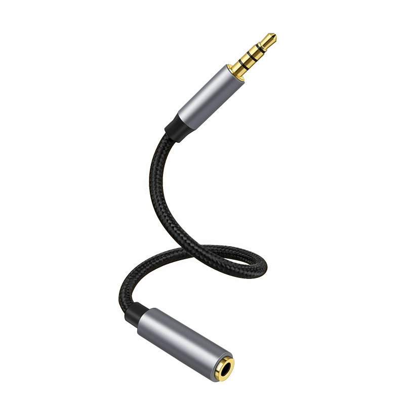 Digital Fox kabel za mikrofon s klipom na ovratnik, 3,5 mm 4-polni na 3-polni, najlonsko jezgro, bakreni vodiči