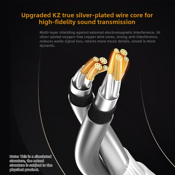 KZ dvojito paralelný Type-C upgrade kábel pre slúchadlá, s OFC meďovým jadrom a pokovenými kontaktmi