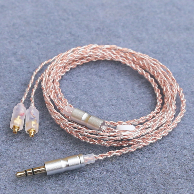Guanhe MMCX audio kabel, četverostruki srebro-platinirani bakreni vodič, OFC, zlatno-platinasti konektor, 3,5 mm
