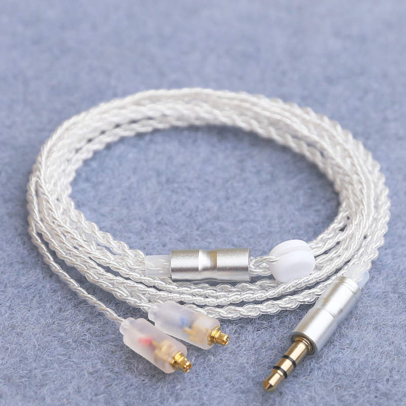 Guanhe MMCX audio kabel, četverostruki srebro-platinirani bakreni vodič, OFC, zlatno-platinasti konektor, 3,5 mm