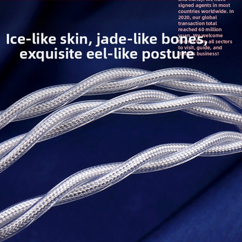 Cablu pentru căști Ice eel, cupru monocrystal placat cu argint, cablu coaxial împletit, 12 fire, 164 nuclee, 4.4 balansat, conductor de 0.78 mm