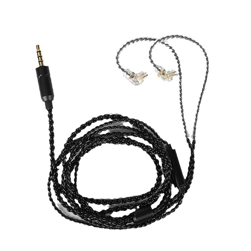 Kabel za slušalice s MMCX dvostrukom-pin konektorom i mikrofonom, duljina 1,2 m, bakrena žica s premazom srebra