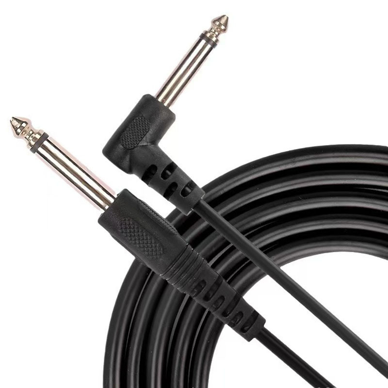 Audio kabel za gitaru, bas i elektroničku tipkovnicu, 6,35 mm konektor, oklopljen, niklirani, bakreno jezgro