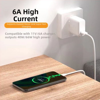 Type-C 66W rýchlo nabíjací kábel, PVC, jednosedový konektor, pre telefóny s rozhraním Type-C