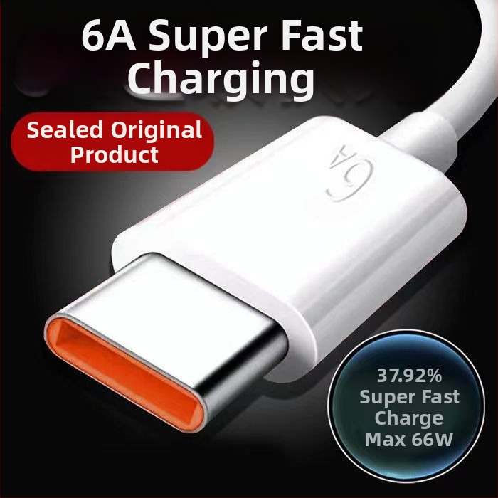 Type-C 66W rýchlo nabíjací kábel, PVC, jednosedový konektor, pre telefóny s rozhraním Type-C