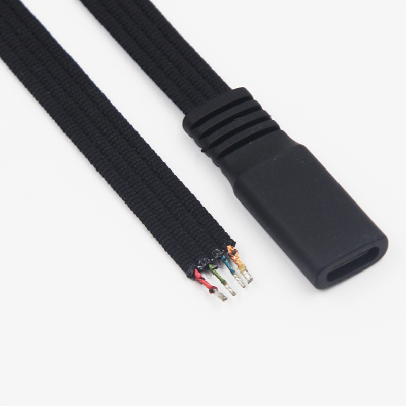 Type-C pleteni kabel za napajanje, prilagođeni, muško-ženski konektori