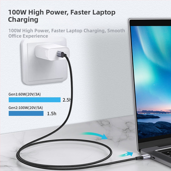 USB-C 3.1 Gen2 kábel, 10Gbps, 100W PD, pre PC a TV, HD zvuk a video, dĺžka 0,5–2 m
