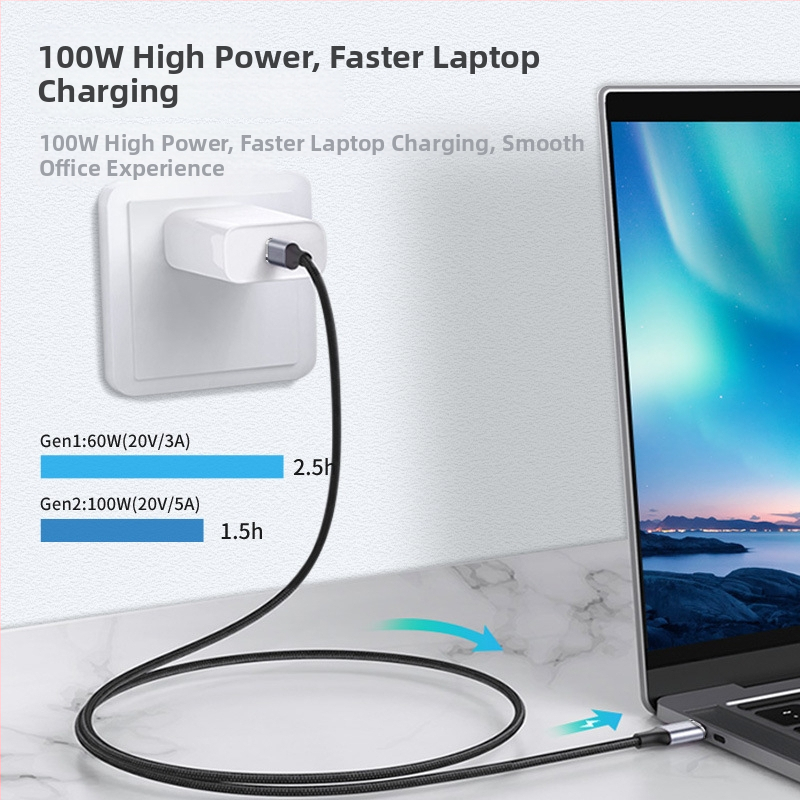 USB-C 3.1 Gen2 kábel, 10Gbps, 100W PD, pre PC a TV, HD zvuk a video, dĺžka 0,5–2 m