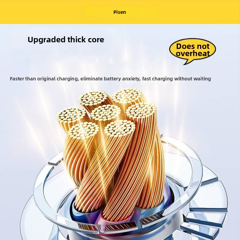 Pisen 2-v-1 dátový kábel s Lightning a Type-C dvojitým konektorom, PD rýchle nabíjanie až 60W, pre iPhone 15 a Android zariadenia