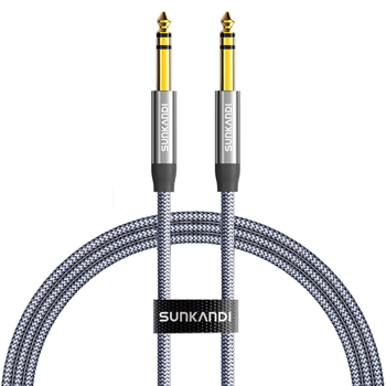 Sunkandi 6,5 mm gitarni audio kabel, troje vodiča, muški–muški 6,35 mm, pozlaćeni konektori