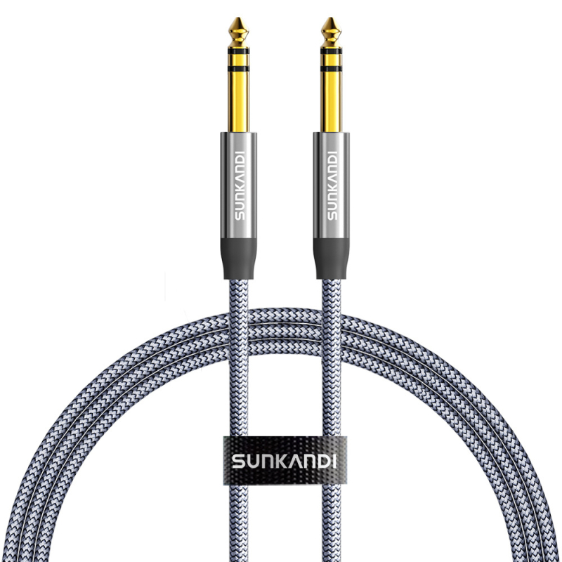 Sunkandi 6,5 mm gitarni audio kabel, troje vodiča, muški–muški 6,35 mm, pozlaćeni konektori