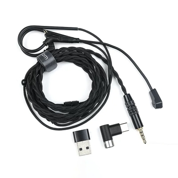 Cvj Hato2 pleteni gaming kabel s rotirajućim mikrofonom i zamjenjivim 3,5 mm / USB Type-C priključcima