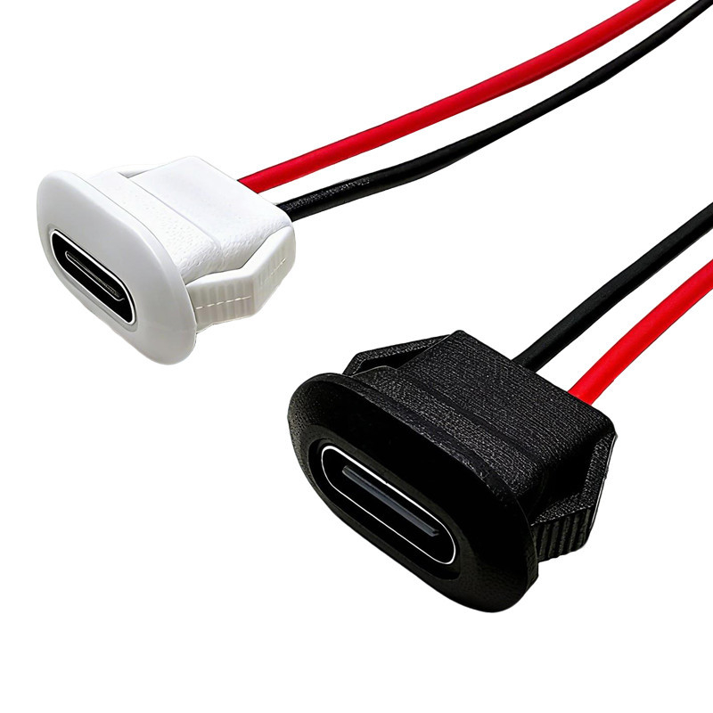 Type-C 2P ljepilo-ugrađeni ženski produžni kabel s vodootpornim konektorom, PVC izolacija, 2 jezgre, prilagodljiv presjek vodiča
