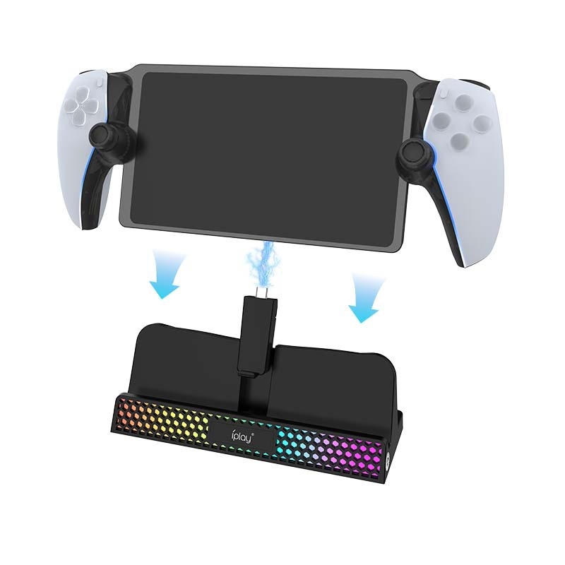 PS5 Portal φορητή βάση φόρτισης με RGB φωτισμό, διεπαφή Type-C, ABS περίβλημα, 315 g, συμβατό με PS5 Portal
