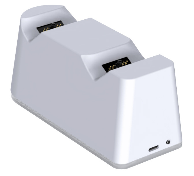 PS5 punjač za kontrolere – dvostruki punjač s RGB osvjetljenjem, ulaz 3A, izlaz 2.5A, Type-C, Model DSP-828