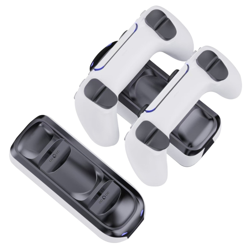 PS5 kontroler dvostruka stanica za punjenje s RGB ambijentalnim svjetlom — brzo punjenje, Type-C sučelje, bakreni kontakti