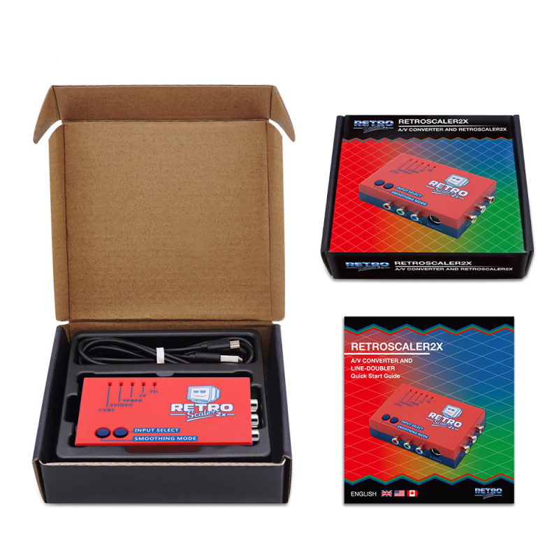 RetroScaler2x AV na HDMI linijski multiplikator, ODV verzija za nostalgične igre (YPbPr/S-Video/AV na HDMI). Kompatibilan s PS2, N64, NES, SEGA Dreamcast, Saturn, MD1